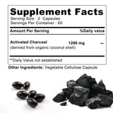 Activated Charcoal Digestive Support Capsules, 60 Count